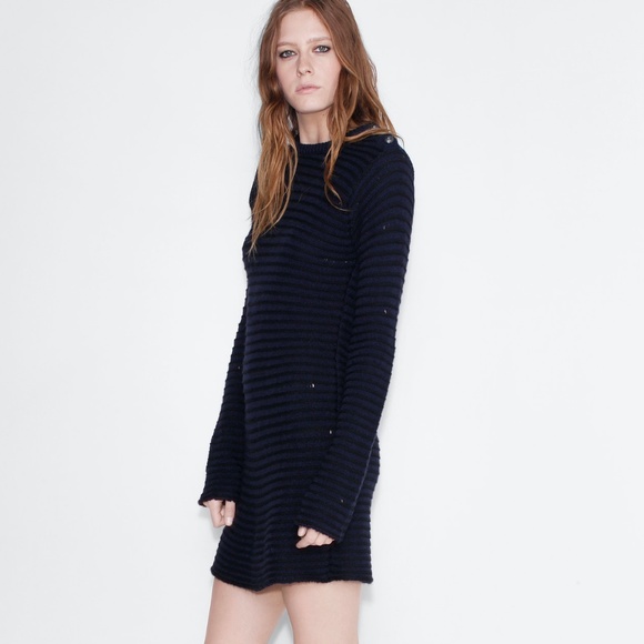 Zadig & Voltaire Distressed Striped Sweater Dress - Picture 2 of 8